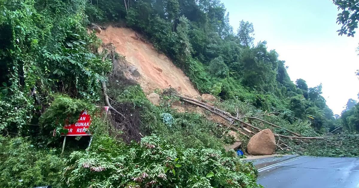 Hill road in Balik Pulau closed after major landslide