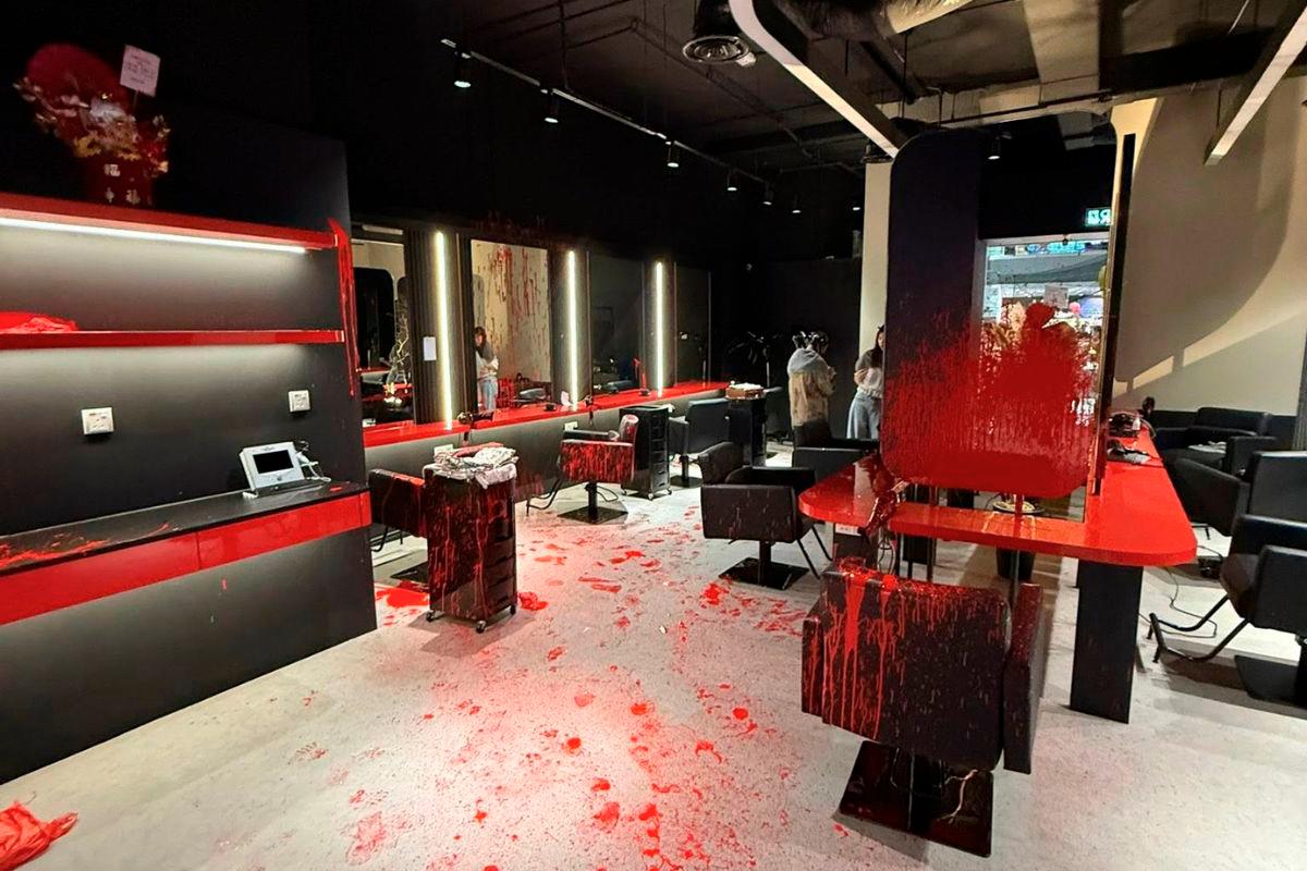Johor Bahru salon splashed with red paint, suffers RM15,000 loss