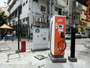 JomCharge deploys 50kW DC Charger at Petaling Street. 50% off and free ice cream this Saturday