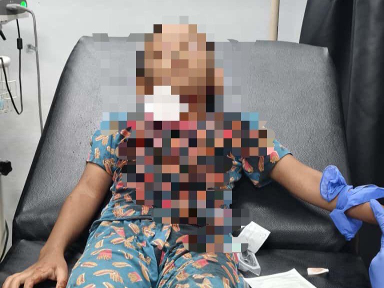 Kanak-kanak nyaris maut, leher dihiris dengan benda tajam