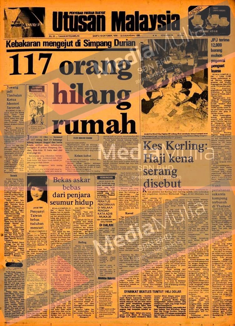 Kebakaran besar di pekan Simpang Durian