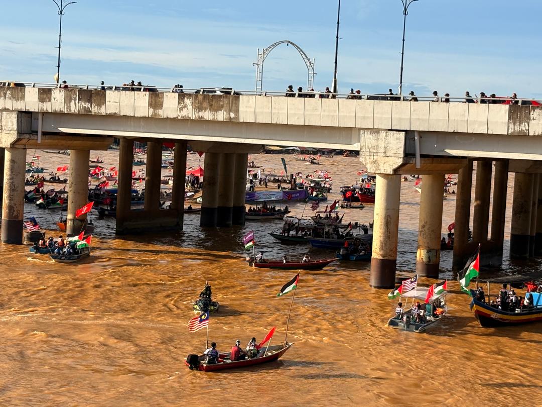 Laungan solidariti kepada Palestin berkumandang di Sungai Kelantan