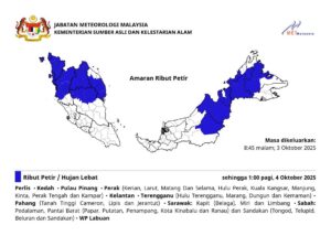 MetMalaysia issues thunderstorm warning for multiple states