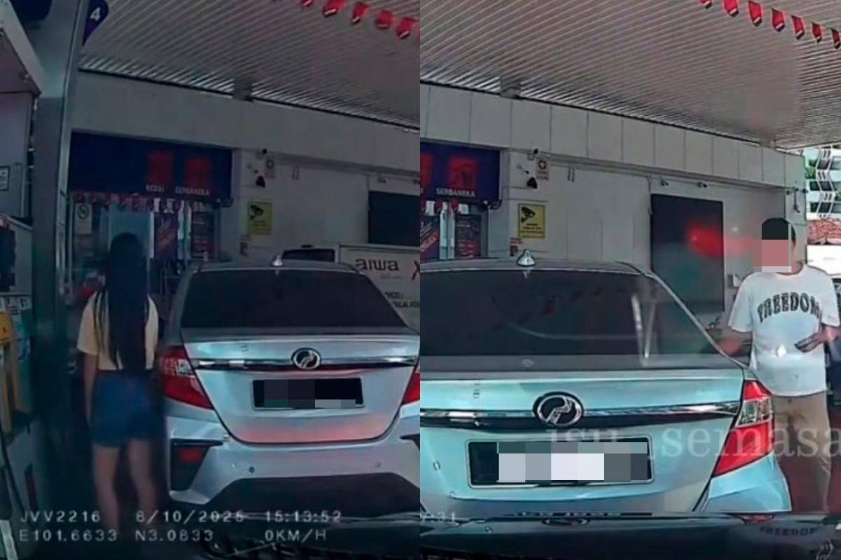 M’sian driver sparks outrage after using petrol pump as parking spot