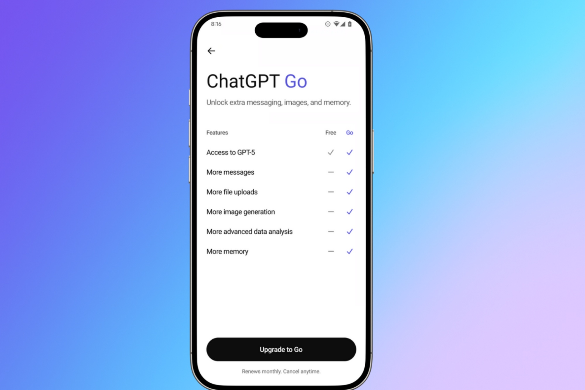 OpenAI ChatGPT Go