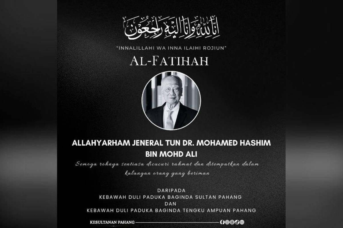 Pahang Sultan and Tengku Ampuan extend condolences on passing of former defence chief