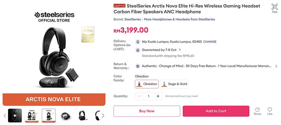 SteelSeries Arctis Nova Elite Disenaraikan Di Malaysia Pada Harga RM3199