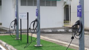 Lamp pole EV chargers