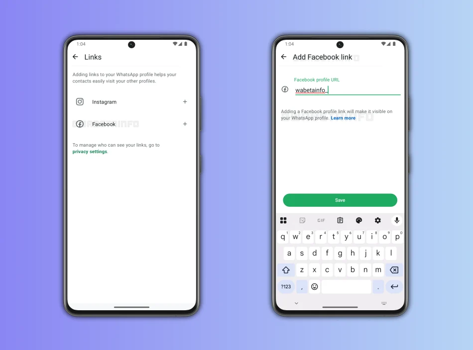 WhatsApp Menguji Kebolehan Menambah Pautan Facebook Pada Profil Pengguna