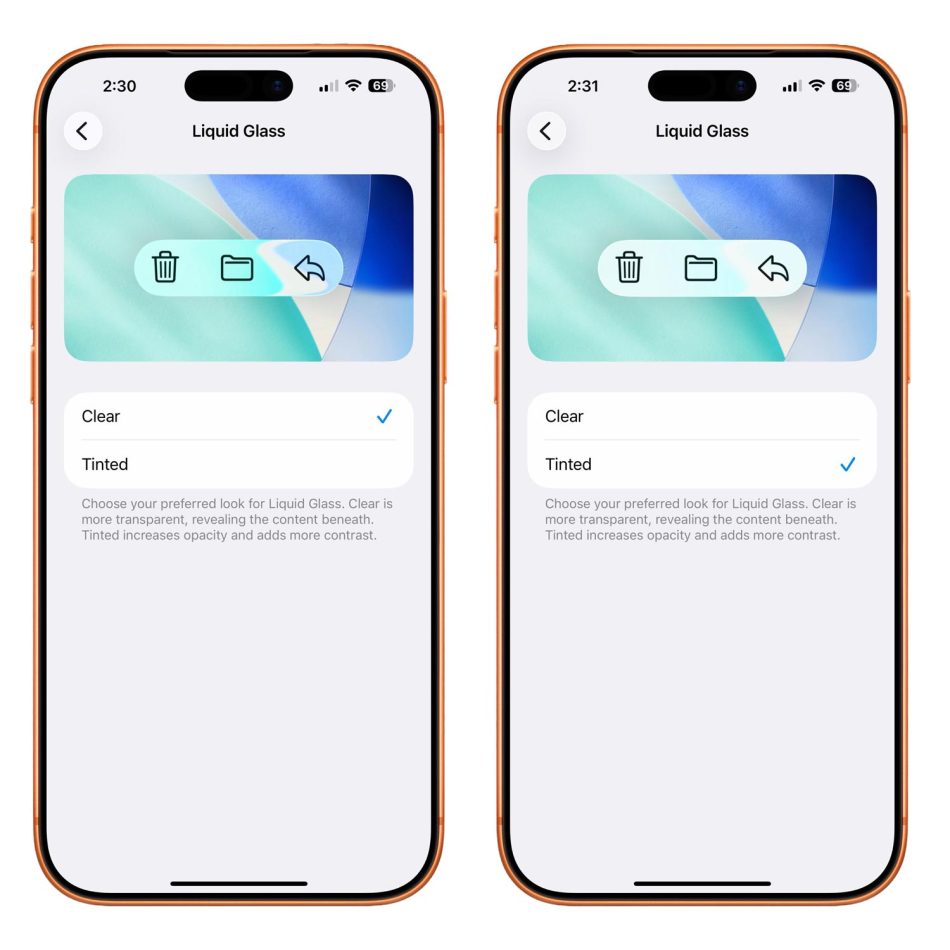 iOS 26.1 Memberikan Pilihan Untuk Mengubah Tahap Telus Cahaya Liquid Glass
