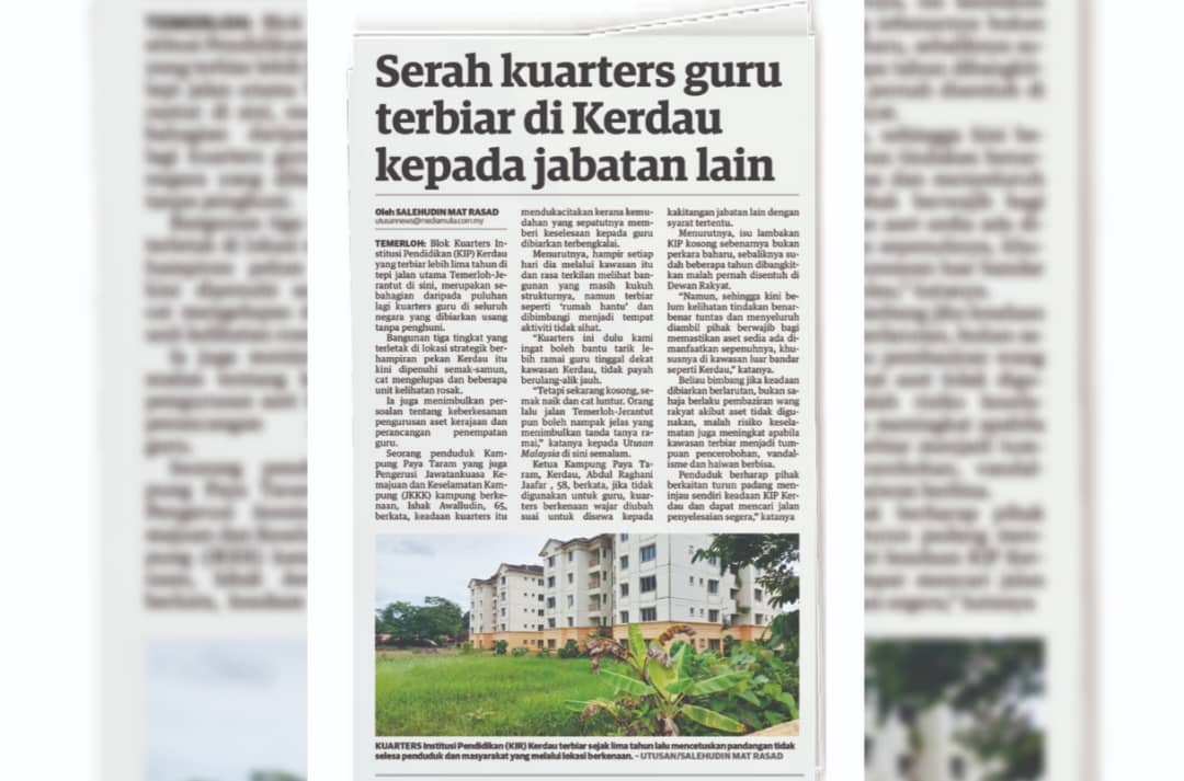 Audit kuarters guru seluruh negara, elak jadi projek ‘gajah putih’