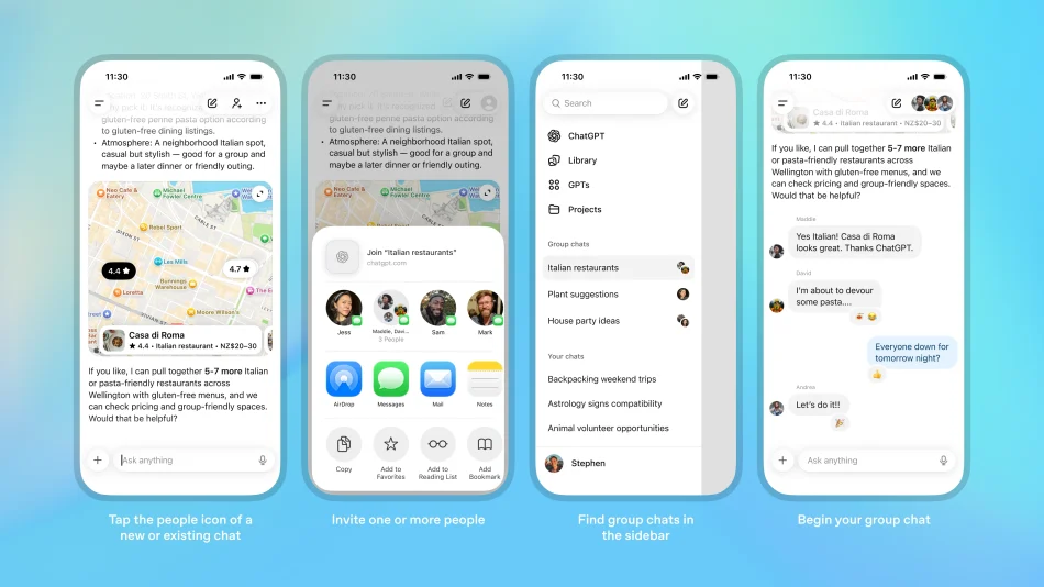 ChatGPT Memperkenalkan Ciri Perbualan Berkumpulan Untuk Memudahkan Kolaborasi