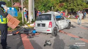 Dua maut kereta, motosikal bertembung di Machang