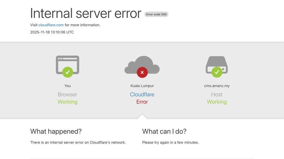 Gangguan Ke Atas Cloudflare Semalam Bukan Disebabkan Serangan Siber