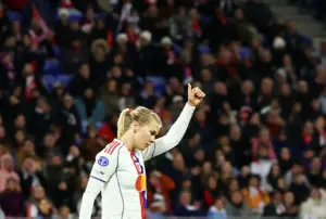 Hegerberg scores twice as Lyon beat Wolfsburg in Champions League