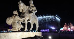 Iran unveils monument to ancient victory in show of post-war defiance