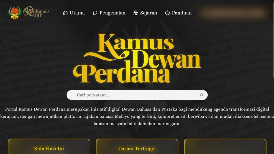 Kamus Dewan Perdana Versi Web Akan Dilancarkan 2026