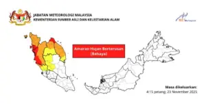 Low pressure system to bring heavy rain to northern, western Malaysia