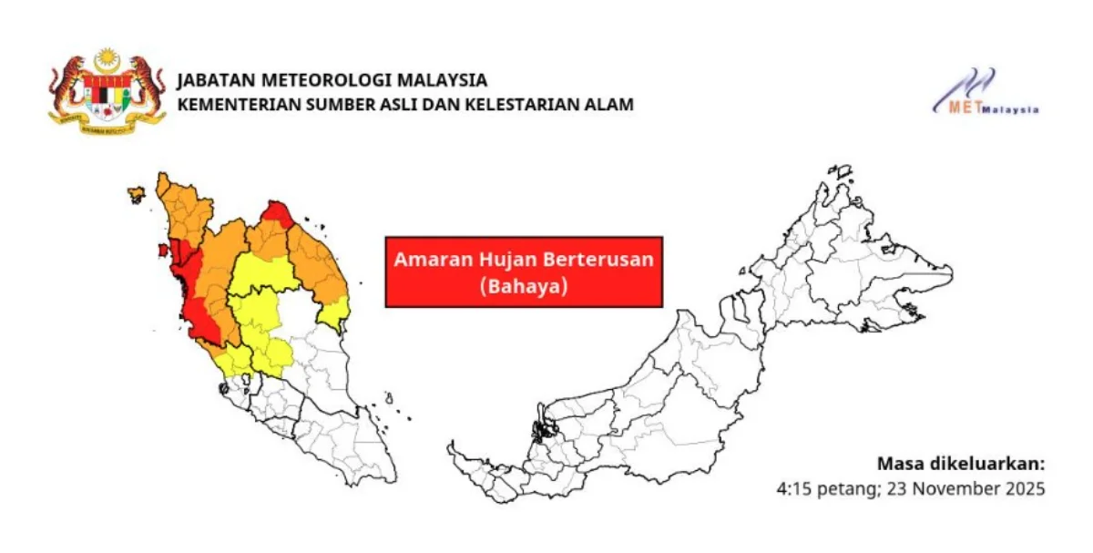 Low pressure system to bring heavy rain to northern, western Malaysia