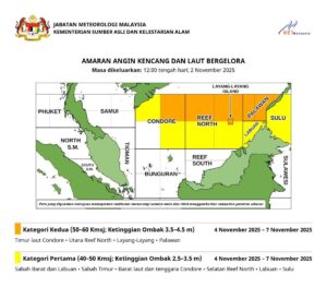 MetMalaysia issues strong wind, rough sea warning for Sabah, Labuan