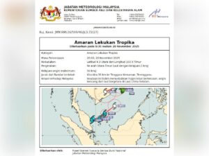 MetMalaysia issues tropical depression warning near Kemaman, Terengganu