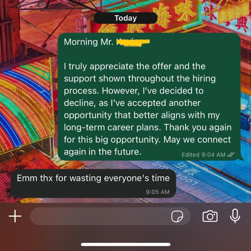 M'sian declines job offer politely, receives petty reply from HR