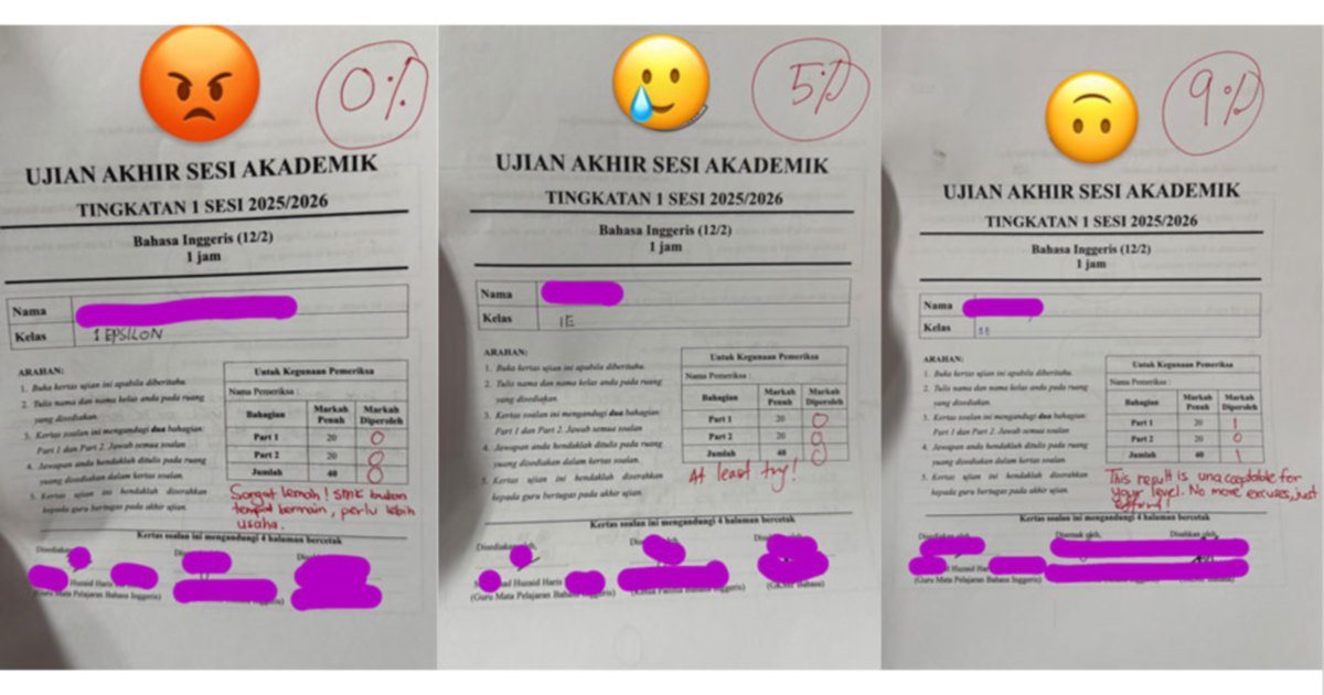 #NSTviral: Teacher shares heartbreak after students fail English exam, scoring less than 10%