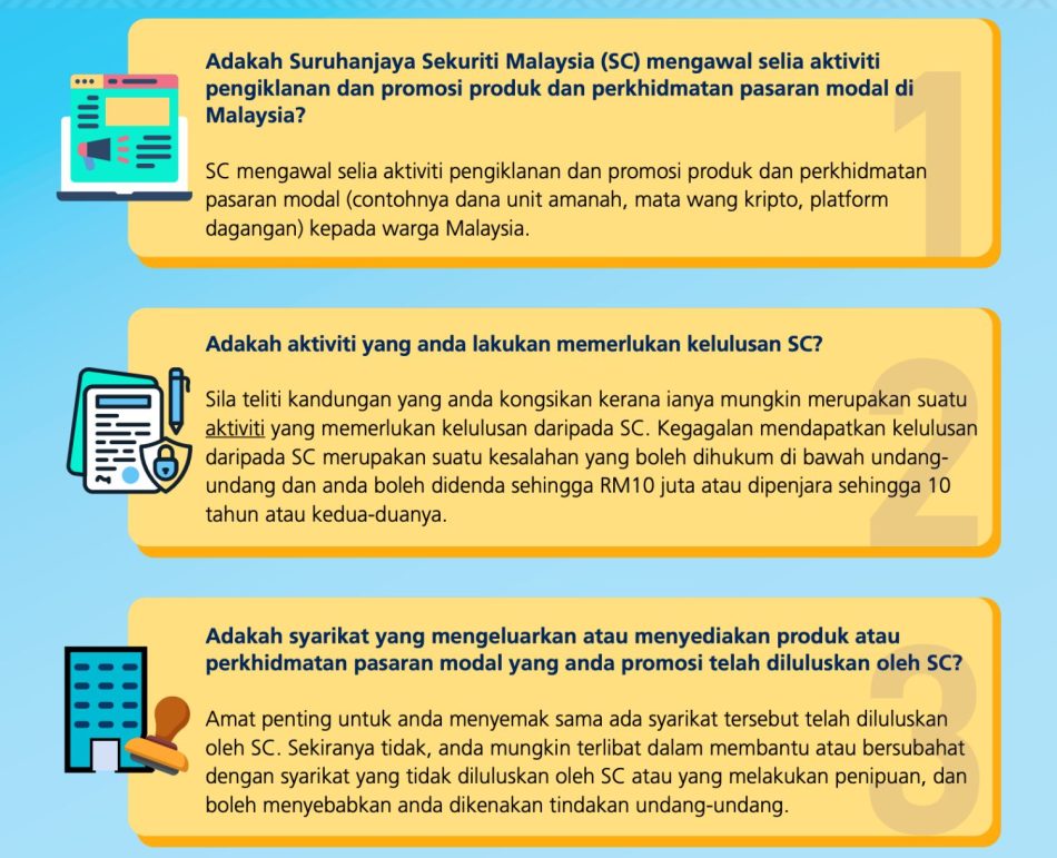 Pempengaruh Kewangan Kini Boleh Didenda RM10 Juta Jika Tidak Mempunyai Lesen