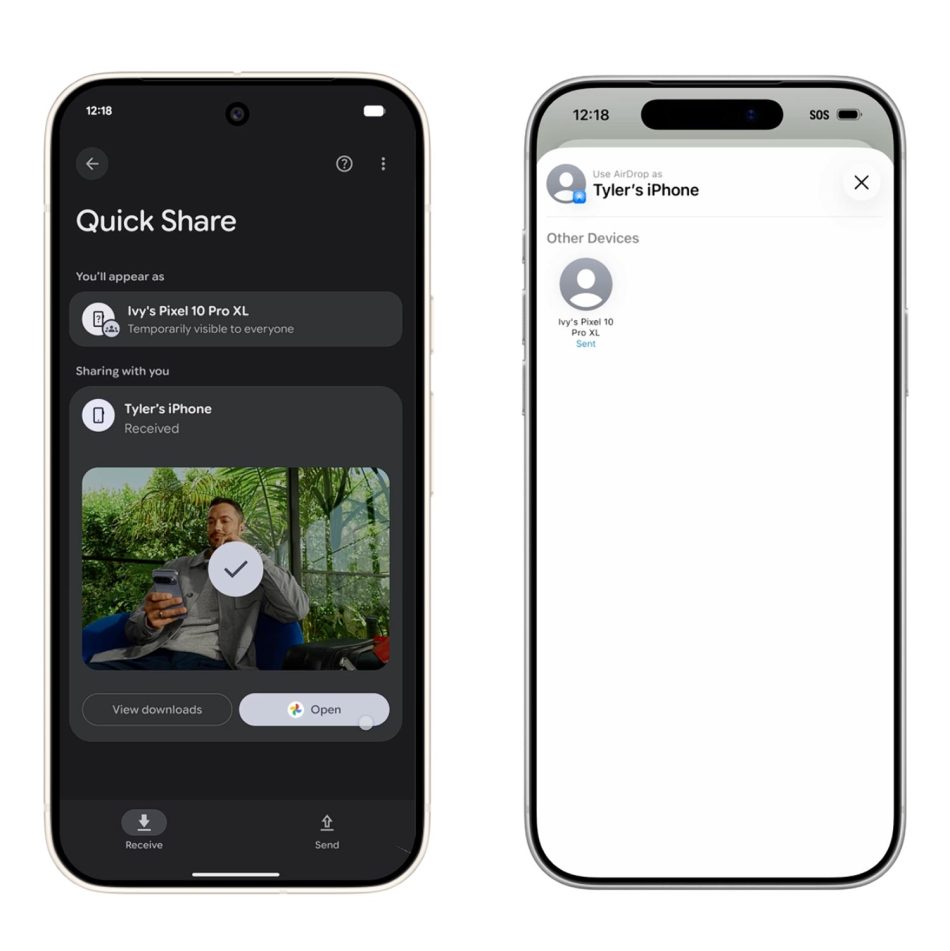 Peranti Android dan iPhone Kini Boleh Menghantar Fail Menggunakan AirDrop dan QuickShare