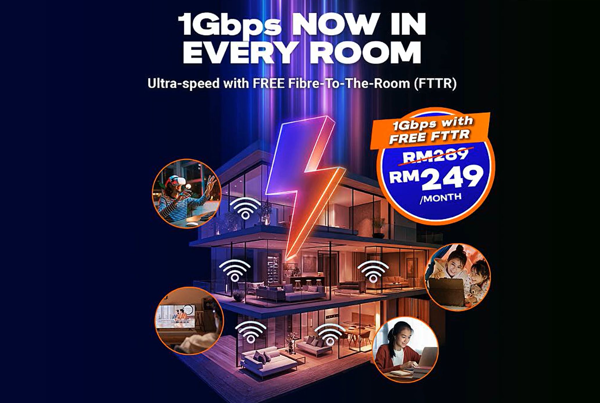 TM Unifi 1Gbps fibre with free FTTR, from RM249/month