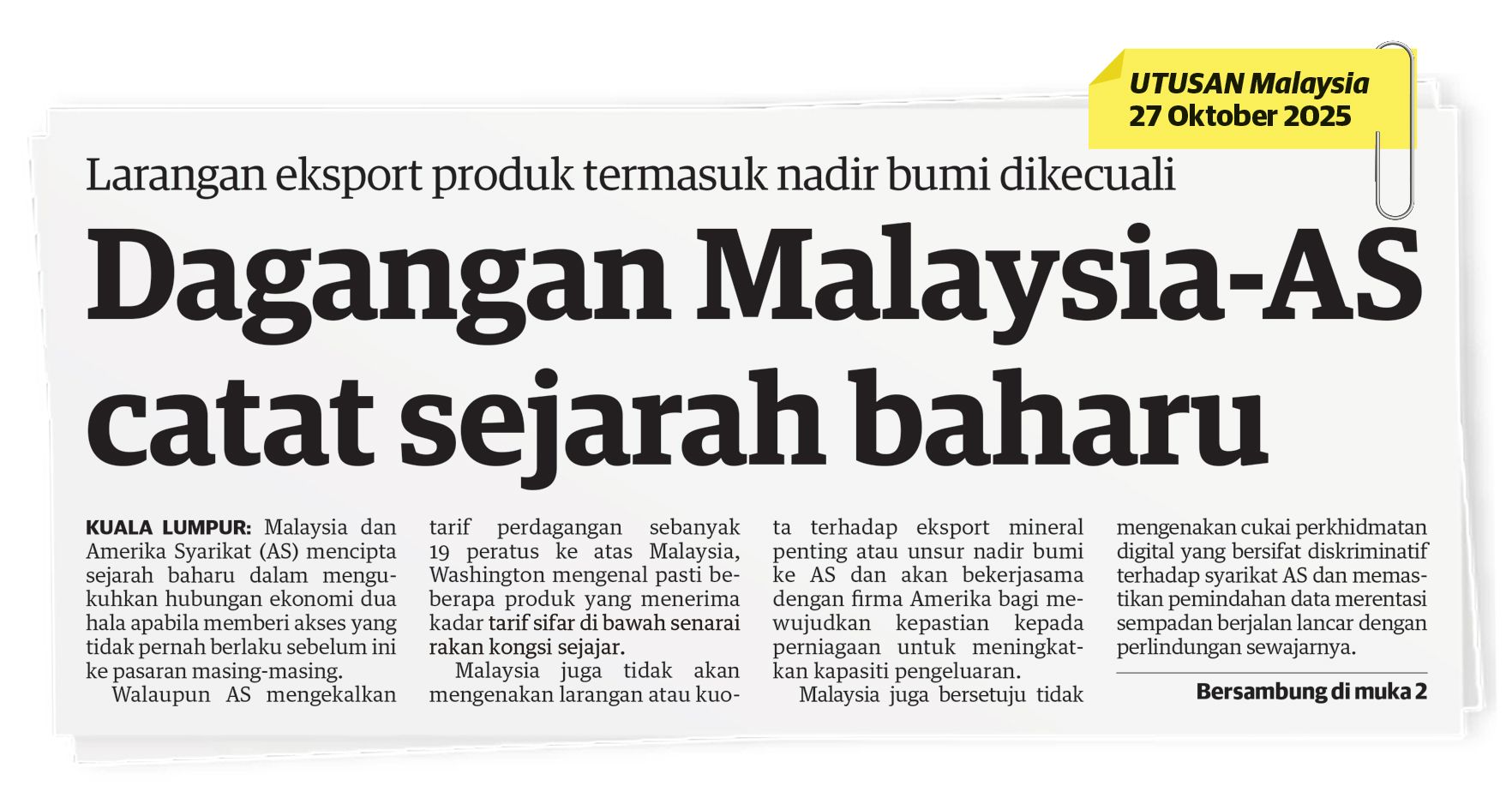 Tarif AS perlu dilihat strategi berimpak tinggi untuk negara