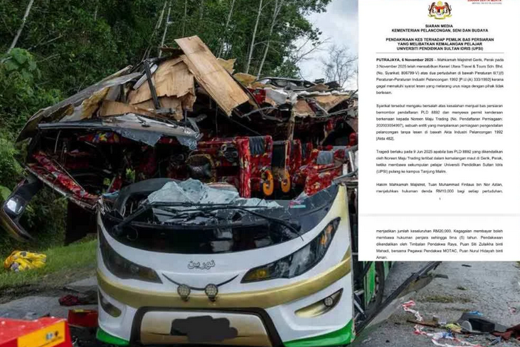 UPSI bus tragedy: Tour company fined RM20,000 for using illegal permit