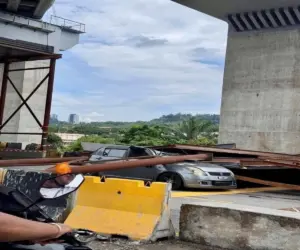 Woman survives ECRL site collapse as steel pillars crush car