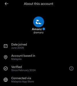 X Aktifkan Ciri Melihat Negara Asal Pemilik Akaun