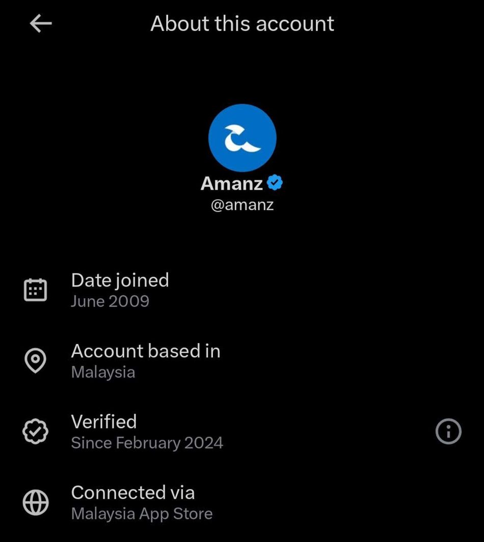 X Aktifkan Ciri Melihat Negara Asal Pemilik Akaun
