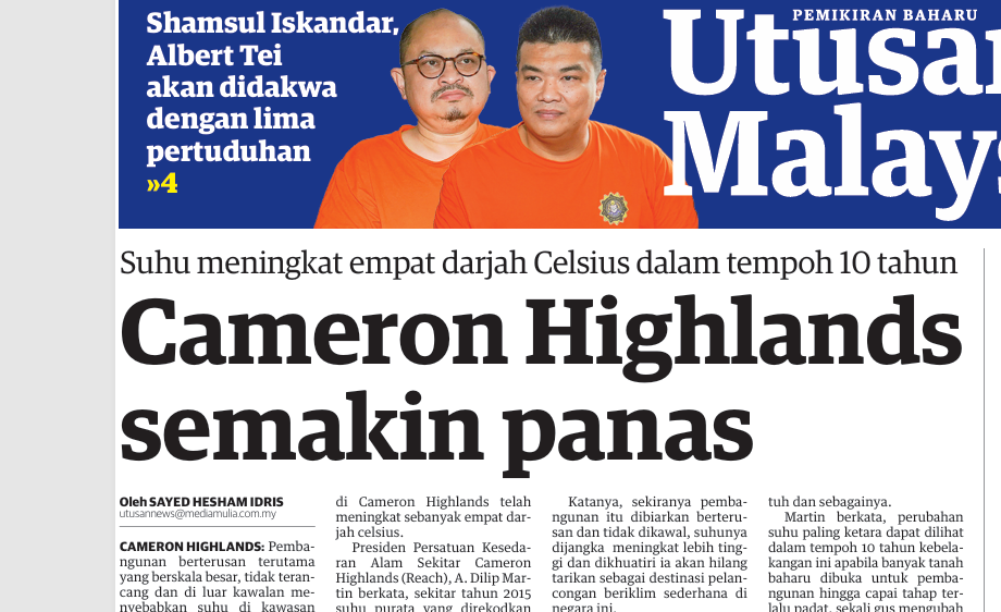 31 cerun runtuh direkod di Cameron Highlands