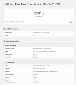 Cip Grafik Intel Xe3 Pada CPU Intel Core Ultra 7 366H Memperlihatkan Prestasi Grafik Yang Baik