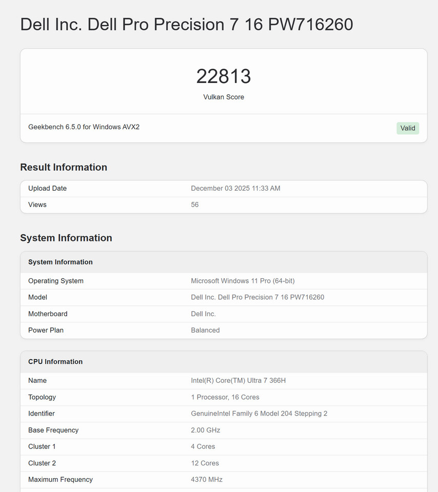 Cip Grafik Intel Xe3 Pada CPU Intel Core Ultra 7 366H Memperlihatkan Prestasi Grafik Yang Baik