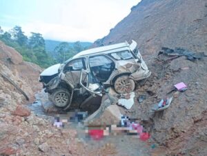 Couple killed after car plunges into ravine on closed road