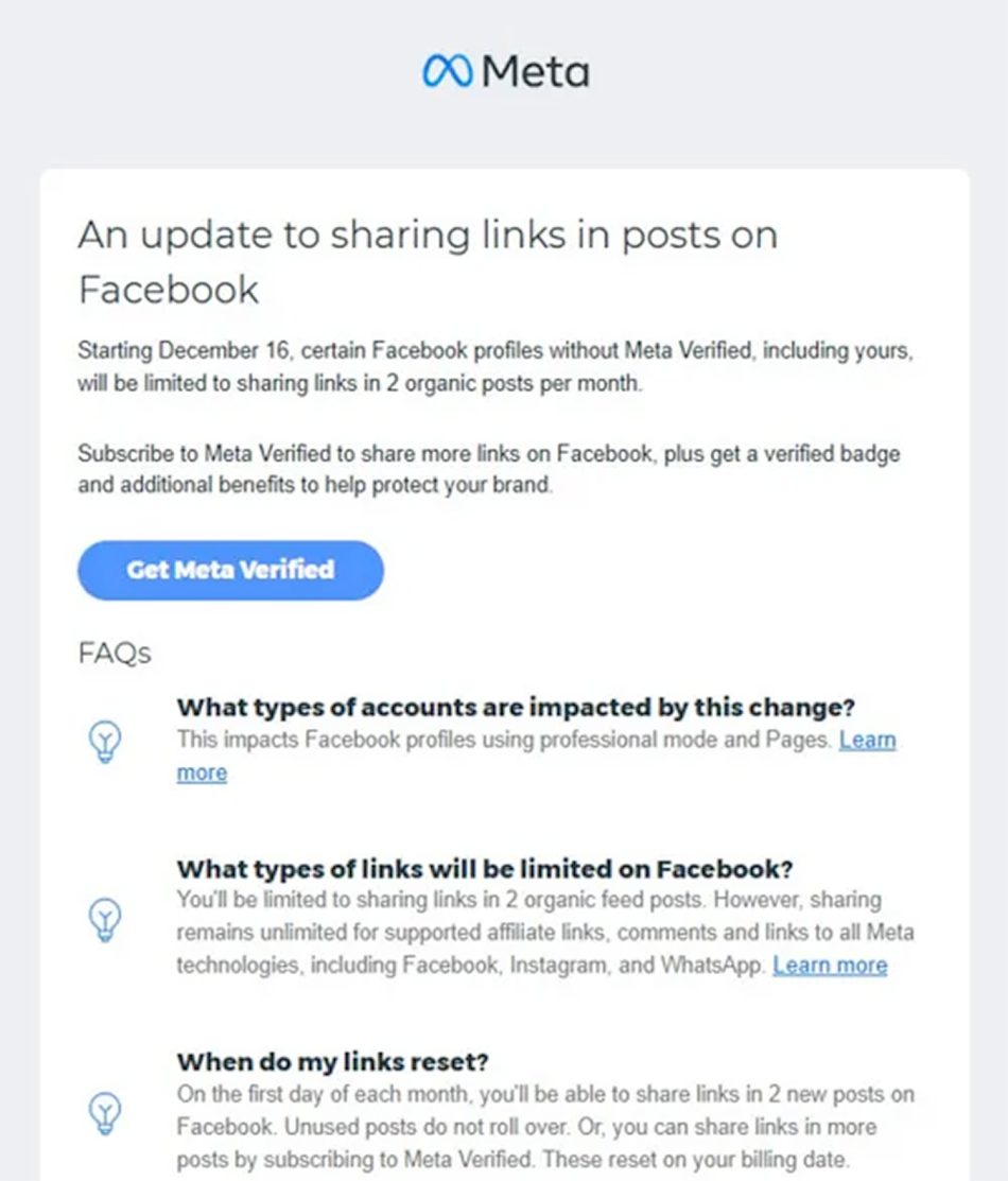 Facebook Akan Mengenakan Bayaran Untuk  Akaun Profesional dan Pages Memuat Naik Pautan