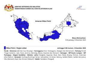 Thunderstorms, heavy rain forecast across Peninsular M'sia until 9 pm