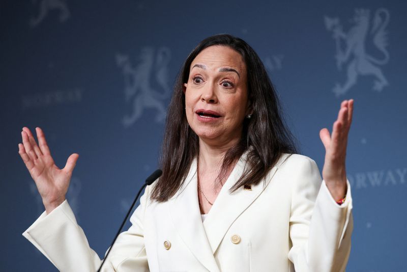 Venezuela's Nobel laureate Machado says she aims for peaceful transition after Maduro