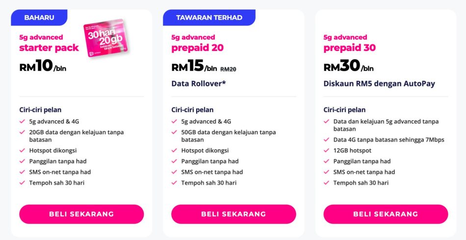 Yes 5G Advanced Prepaid Kini Menawarkan 50GB Data, Panggilan Tanpa Had Pada Harga Promosi RM15 Sebulan