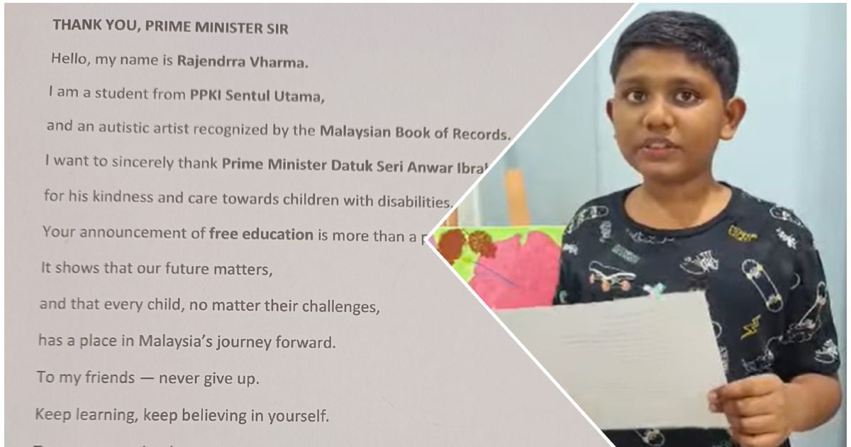 Autistic student thanks PM Anwar for free education initiative