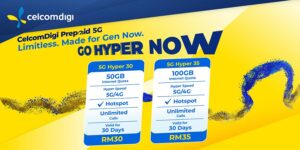 CelcomDigi Perkenalkan Pas Prabayar 5G Hyper Dan Power+ Bermula Harga RM30 Sebulan