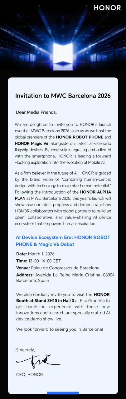 Honor Magic V6 Akan Dilancarkan Di MWC 2026