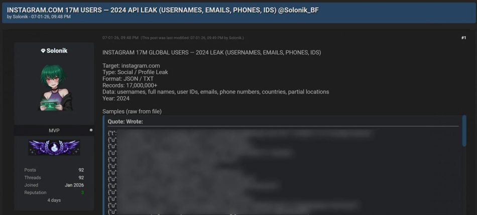 Instagram Menafikan Laporan Data 17.5 Juta Akaun Pengguna Tertiris