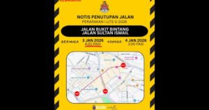 Jln Sultan Ismail, Jln Bkt Bintang to be closed for "I Lite U" on Jan 3