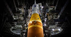 Nasa rolls out moon rocket to launch pad ahead of Artemis 2 mission