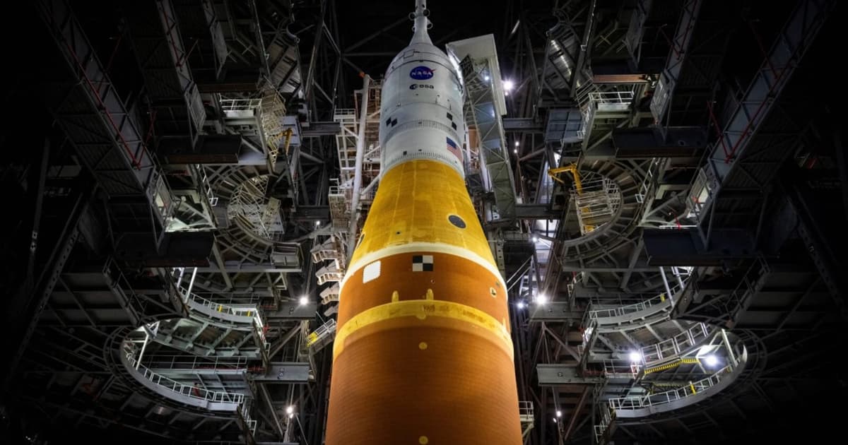 Nasa rolls out moon rocket to launch pad ahead of Artemis 2 mission